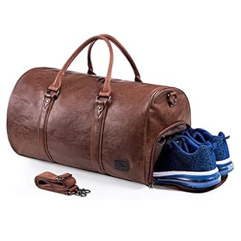 Seyfocnia leather design gym bag stores shoes separately