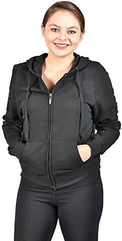 Cest Toi Junior Plus Size Hooded Fleece Inside Jacket (X-Large, Black)