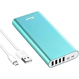 Portable Charger, BONAI iPhone charger 20000mah 4.0A Max 8-Pin iPhone &amp; Mirco Input 4 USB Output Aluminum Polymer Battery for iPhone XS MAX XR 7 8 Plus Galaxy S8 S7 Note 8 &amp; Others Tablet Phone - Mint