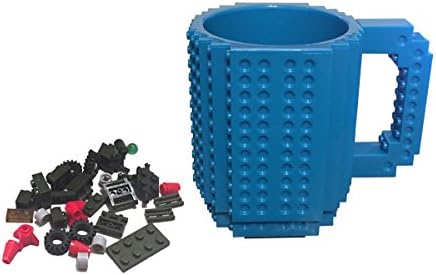 MAINROOM STUDIOS 12oz Do It Yourself Buildable Brick Block Coffee and Tea Mug (Blue)