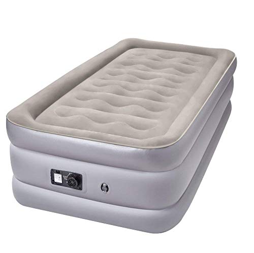Sable Twin Size Air Mattress with Built-in Electric Pump, Raised Inflatable Airbed, Height 19 Inches