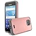 Kyocera Hydro Air, Kyocera Hydro Wave Case, RANZ Grey with Rose Gold Hard Impact Dual Layer Shockproof Bumper Case For Kyocera Hydro Wave C6740