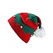 Kid Christmas Beanie Knit Hat with Pom Pom,Crytech Soft Slouchy Baggy Winter Warm Knitted Stripe Santa Snow Skull Ski Cap with Bell for 1-6 Year Baby Infant Toddler Party Accessory (Red)thumb 1