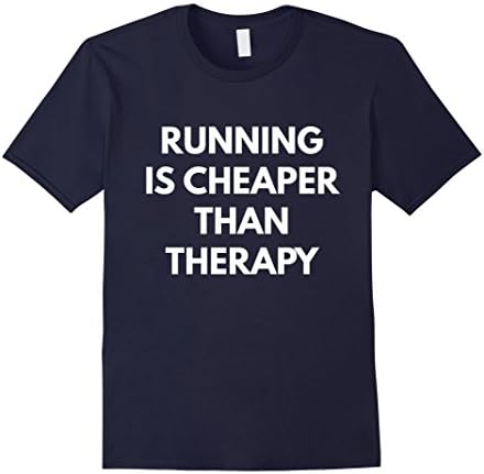 Mens Running is Cheaper Than Therapy t-shirt - Running Squad XL Navy