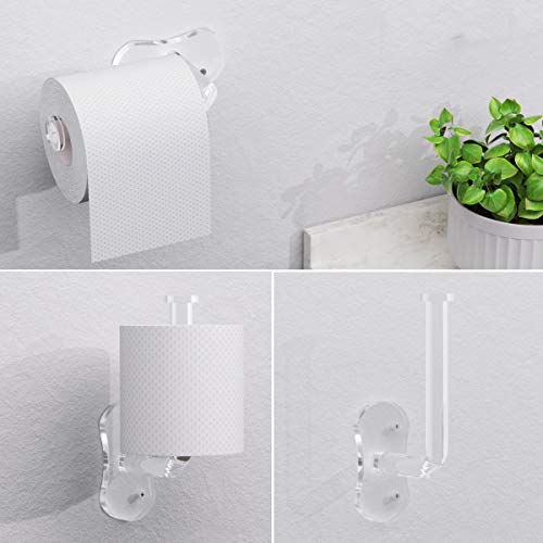 HIIMIEI Toilet Paper Roll Holder Wall Mount Acrylic Clear TP Holder
