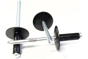 Racer's Speed Shop Black 3/16" Rivet Large Flange Aluminum Head Steel Mandrel Blind Pop Rivets 250 pk