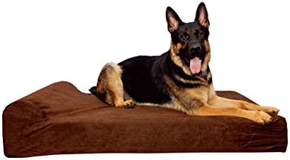 SIMIEN Dark Chocolate Large 48” X 30” X 7” Dog Bed-- Large Waterproof Liner Included -- 9" Pillow Top Headrest -- Non Slip Bottom -- Free Pet Supplement for your Barker &amp; eBook -- Bonus $92 Value