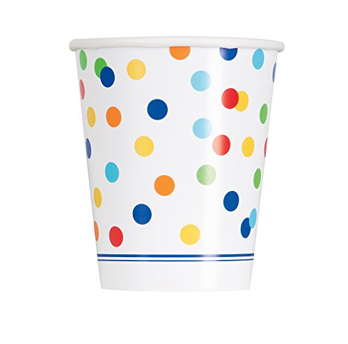 9oz Rainbow Mini Polka Dot Party Cups, 8ct