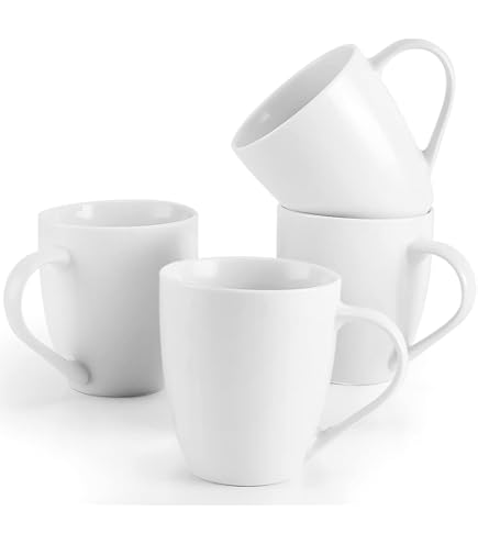 Amazon.com: Amazon Basics Porcelain Heat Resistant Coffee Mugs, Microwave  and Oven Safe, 12 oz, White, 12 Count : Home & Kitchen