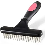 Pet Grooming Rake - Double Row Pins Shedding and