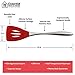 Essential Home & Kitchen Stainless Steel Silicone Kitchen Utensils Cooking Set, Perfect for use with any Cookware 5-Pieces (Teflon and Ceramic), Silicone Ended (Red)