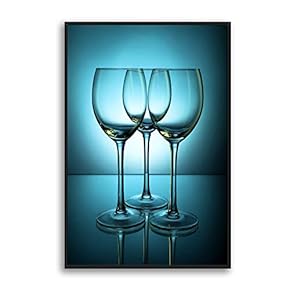 Framed Canvas Wall Art Wine Glass Canvas Prints Home Artwork Decoration for Living Room,Bedroom - 16x24 inches