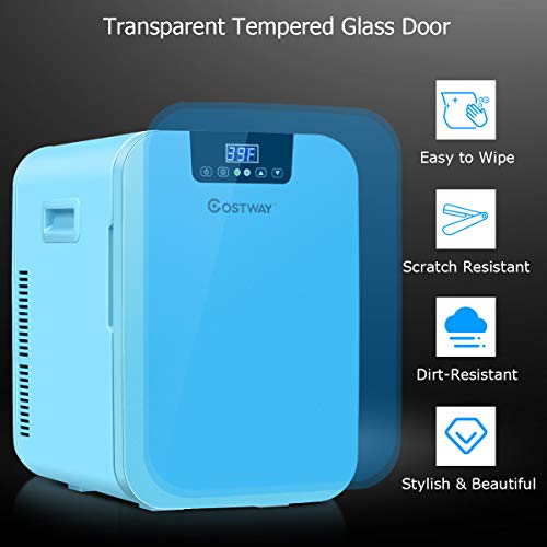 COSTWAY 20L Compact Mini Refrigerator, 16℉149℉ Portable Cooler Warmer