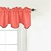 Turquoize Coral Valance for Bathroom/Kitchen Window Blackout Thermal Insulated Solid Window Curtain Valance Decorative Rod Pocket Scalloped Short Curtains, 52