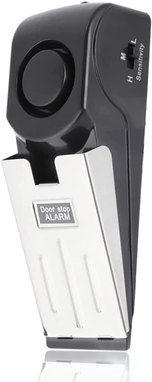 Sonew 120dB Door Stop Alarm Wedge Shaped Door Stopper Wireless Alert Home Security System Doorstop Safety Tools Low Battery Indicator, Easy Access On (Batteries not Included)