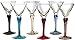 Circleware Gem Multi Colored Cordial Glasses with Clear Stems, Set of 6, 1.5 ounce