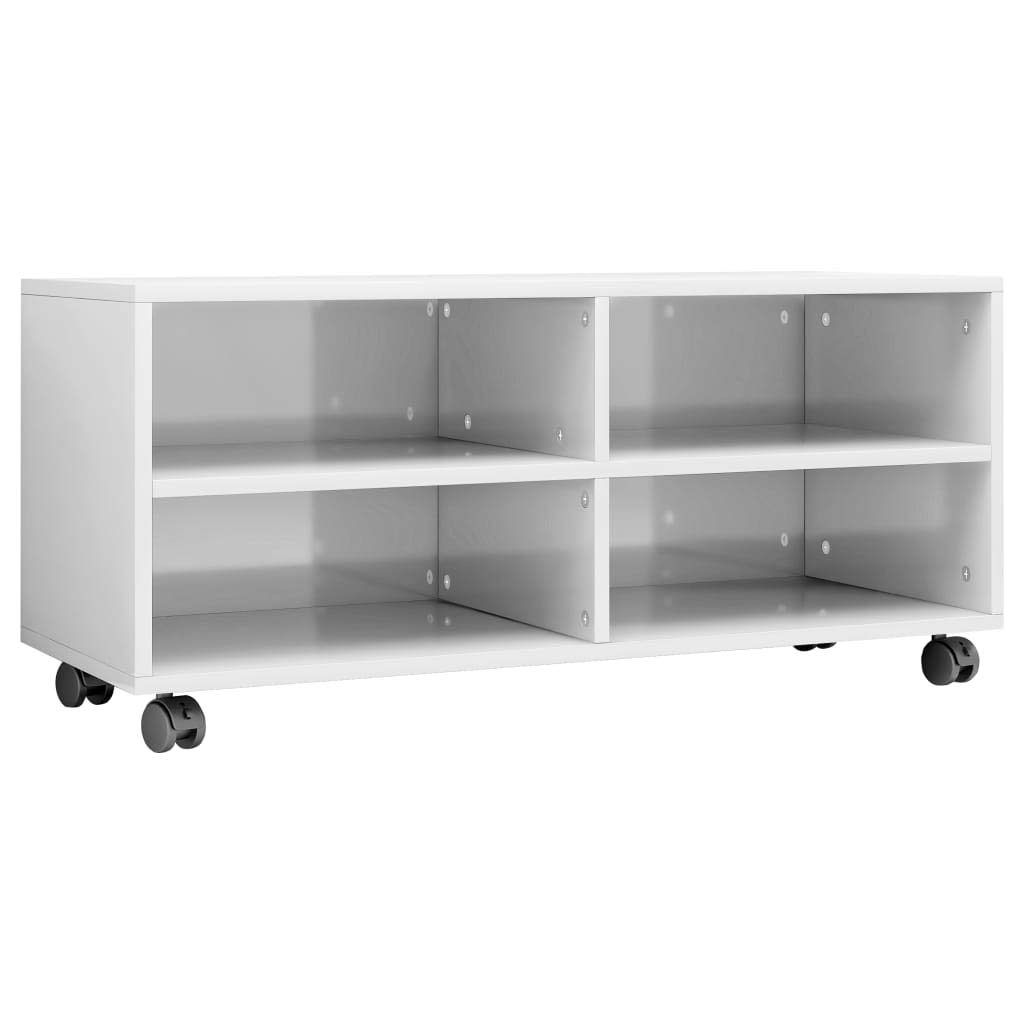 vidaXL-Mueble-TV-con-Ruedas-Aglomerado-Blanco-Brillante-90x35x35cm-Mobiliario-Accesorios-Centro-Entretenimiento-y