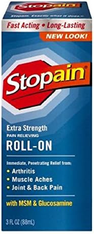 Stopain Extra Strength Pain Relieving Roll-On with MSM & Glucosamine, 3.0 FL OZ