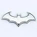 Dealetech DIY Bat 3D Metal Sticker Auto Car Motorcycle Logo Badge Emblem Tail Decals (silver)