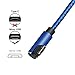 Micro USB 2.0 Android Cable, DECVO Right Angled Fast Charging Cord 90 Degree One-Sided Micro Connector Braid Compatible with Sumsung Galaxy, Nexus, LG, Motorola More -Blue (3 Pack 10 FT)