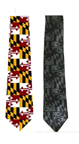 Maryland Flag 2 pack Tie Combo Mens Gift Set (Original & Black)