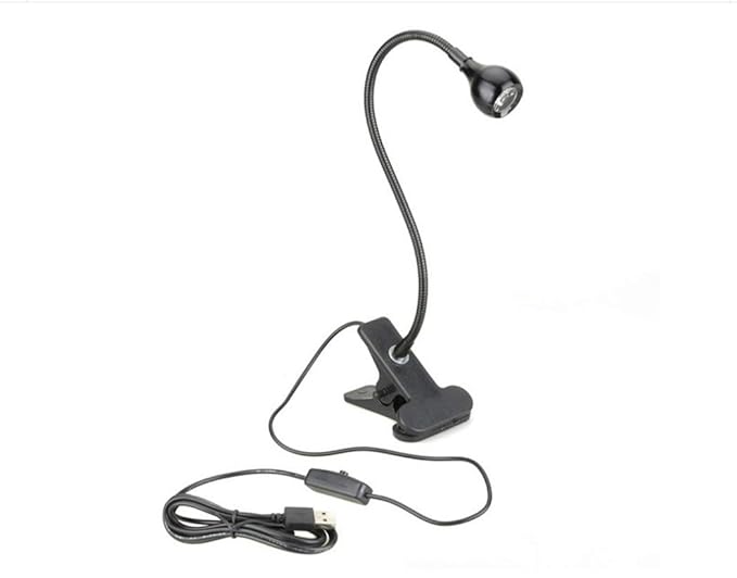 Electomania Light, USB Flexible Study Clip-on Reading LED Lamp (Black)