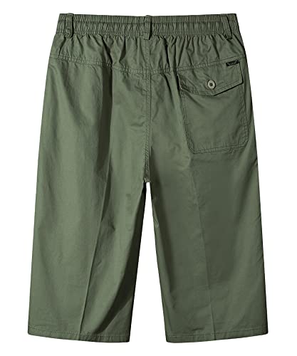 Btmpmcs Men's Summer Shorts 3/4 Cargo Cotton Casual Bermuda Shorts Sports Fitness Gym Shorts Elastic Waist