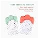 NEPAK Teething Mitten 2 Pairs-Baby Glove Stimulating Teether Toys for Boys & Girls-Teething Glove for Child (Coral and Mint Colours)