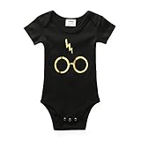 Owlivia Organic Cotton Baby Boy Girl Short Sleeve Bodysuit (Size 0-18 Months) (3-6 Months, Black)