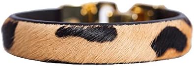 Linea Pelle Cheetah Italian Leather Hook Closure Bracelet