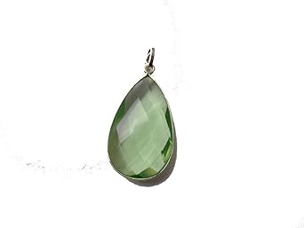 Colgante de piedra amatista verde o prasiolita de cuarzo con forma de