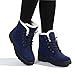 Susanny Suede Flat Platform Sneaker Shoes Plus Velvet Winter Women's Lace Up Blue Cotton Snow Boots 8.5 B (M) US