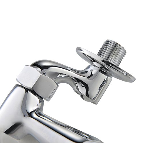 MS 4 - 8 Inch Adjustable Center Wall Mount 26'' Height Commercial Kitchen Sink Faucet Brass Mini Pre Rinse Unit With High Pressure Pull Down Spray And Add on Spout (6814P) - Thumbnail 3