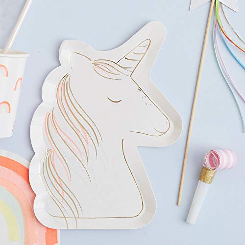 Meri Meri, Unicorn Plates, Birthday, Party Decorations, Die-Cut Unicorn Plates - //coolthings.us