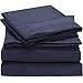 Mellanni Full Sheets Set - 4 PC Iconic Collection Bedding - Hotel Luxury, Extra Soft, Cooling Bed Sheets - Wrinkle, Fade, Stain Resistant (Full, Navy Blue)
