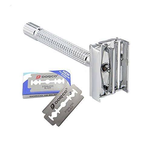 Butterfly Safety Razor Kit, WEISHI Chrome Long Handle Butterfly Open
