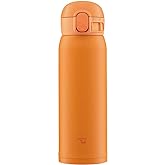 Zojirushi SM-WA48-DA Water Bottle, One-Touch Stainless Steel Mug, Seamless 0.48L Orange