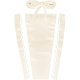 AHANDMAKER Champagne Color Wedding Gown Corset Kit Zipper Replacement, 18.9x9.5 Adjustable Fit Satin Corset Back Kit Lace Up Dress Cord Back for Formal Prom Dress, Zipper Extender for Dress