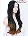 K'ryssma Ombre Brown Long Straight Synthetic Hair Machine Made Wigs 22inches Two Tone Black To Brown Natural Straight None Lace Wig Beautiful Looking Women's Full Wigs Heat Resistant