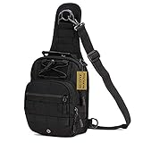 Huntvp Tactical Military Sling Chest Daypack Laptop Backpack For Hunting, Camping and Trekking - Black