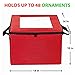 ProPik Christmas Ornament Storage Box, Organizer Holds Up to 48 Xmas Balls with 3 Separate Removable Trays, Container has Dividers to Organize Holiday Tree Ornaments (Red)