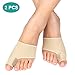 VINGVO Gel Bunion Corrector Toe Straightener 1 Pair Set, Big Toe Splint Protectors, Support Sleeve with Silicone Separators and Pad for Hallux Valgus Pain Relief Day and Night Time, Fleshcolor