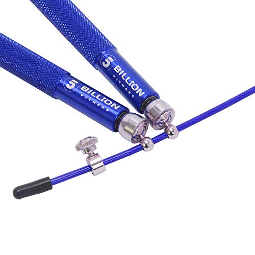 5BILLION Speed Jump Rope - 360° Swivel Ball Bearing - Adjustable - Workout for Double Unders, Exercise, WOD, Outdoor, MMA & Boxing Training (Blue) - Thumbnail 4
