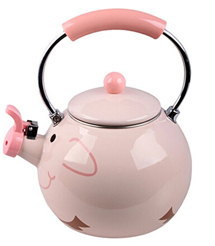 Whistling Tea Kettle 2 Quart Tea Pot Stainless Steel Tea Kettle for Electric or Gas Stovetop - Cool Cute Modern Tea Kettle Stove Top Teapot Hot Water Whistle - Small Retro Metal Tea Kettle