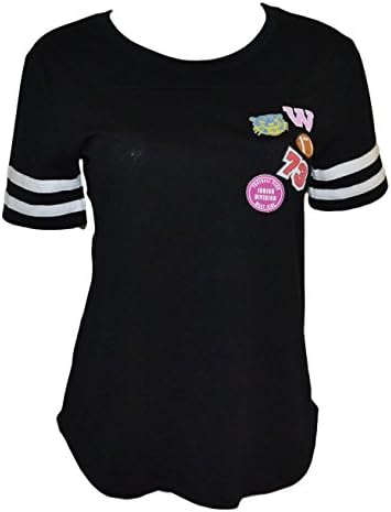 Wildcats Football Junior Division Women's Athletic Jersey Tee Shirt (M, Black)
