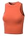 Doublju Women Sleeveless Half Turtleneck Tight T-Shirts