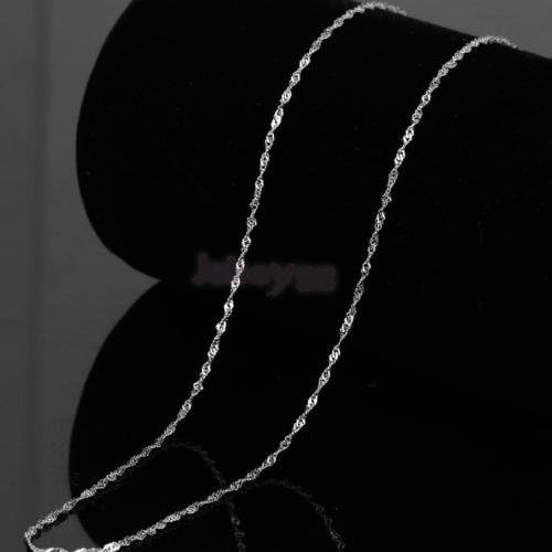 Diansts(TM) 18" / 45cm 1mm Pure Solid .925 STERLING SILVER Water Wave Long Chain Necklace