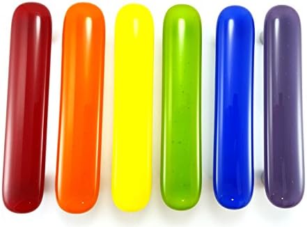 Pyrolle Orange Glass Cabinet Pull - Colormax Collection (118 colors) Rounded Square Orange Glass Pull