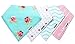 Baby Bandana Drool Bibs for Girls with 2 Burp Cloths, 6-Pack Gift Set for Drooling and Teething, 100% Organic Cotton, Soft, Absorbent, Hypoallergenic - 