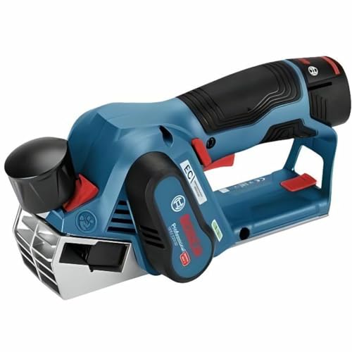 Bosch Professional 12V System Akku Hobel GHO 12V-20 (Hobelbreite max. 56mm, inkl. 2x Hobelmesser 56 x 5,5 x 1,1 mm, ohne Akkus und Ladegeraet, in L-BOXX 136)